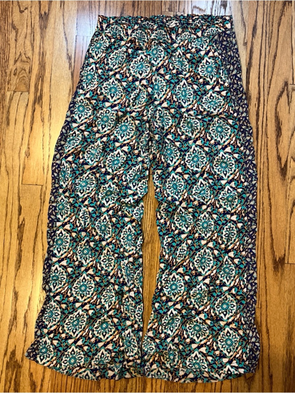 Lilka Anthropologie Geometric Print Waist Wide Leg Harem Pants Boho Travel Sz SP